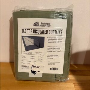 One Pair of Insulated Tab Top Curtains Sage Green 40” W x 84” L